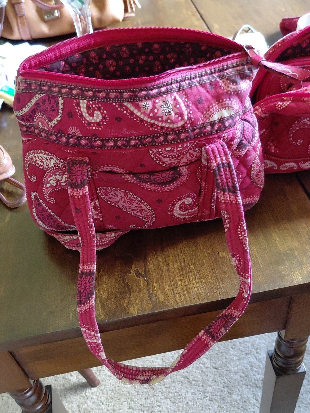 Vera Bradley Pink Paisley Quilted Tote